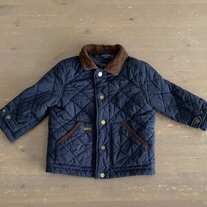 Ralph Lauren Navy Blue Kids Barn Quilted Jacket